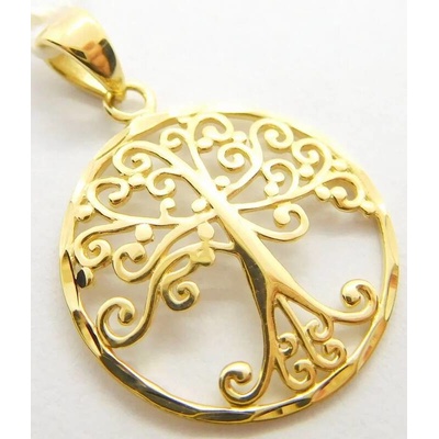 Klenoty Budín Dámský gravírovaný zlatý přívěsek strom života H759