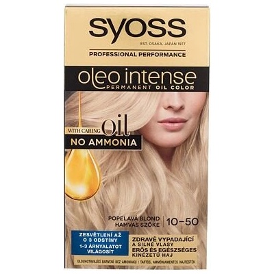 Syoss Oleo Intense Permanent Oil Color permanentní olejová barva na vlasy bez amoniaku 10-50 Ashy Blond 50 ml
