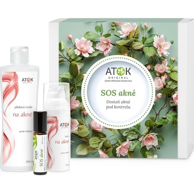 Original ATOK Pleťová voda na akné 200 ml + Krém na akné 50 ml + SOS akné 10 ml SOS akné dárková sada