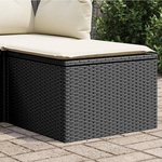 vidaXL Градинска табуретка с възглавница черна 55x55x37 см полиратан (366003)