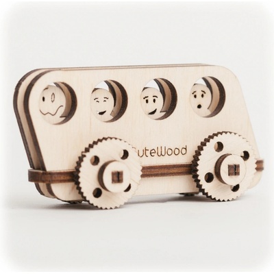 CuteWood Dřevěné 3D puzzle Autobus