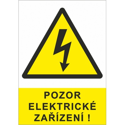 Bezpečnostní značky Pozor elektrické zařízení A5 samolepka