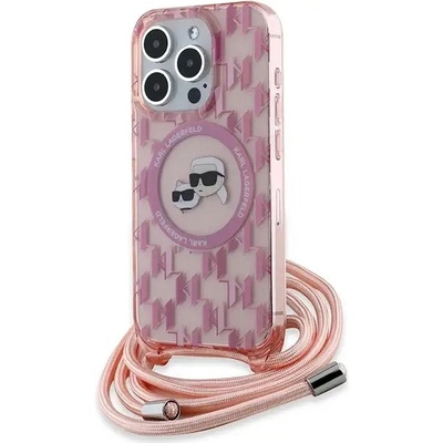 KARL LAGERFELD Кейс Karl Lagerfeld IML Crossbody Monogram Karl & Choupette Head MagSafe за iPhone 15 Pro Max, розов (3666339286590)