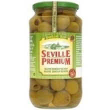 Seville Premium zelené olivy královské bez pecky 935g