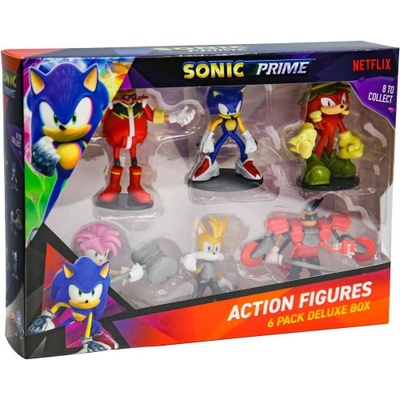 SEGA Фигурки Sonic Prime Action Figures пакет от 6 броя Deluxe Box, Вариант 2 (SON6070)