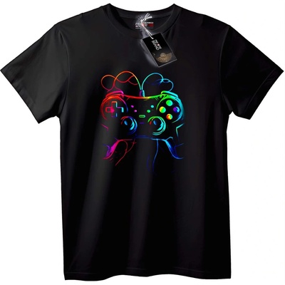 NOONEBRAND Тениска Геймърски Контролер Неон - 3XL, Black