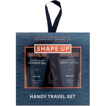 Xpel Shape Up Handy Travel Set подаръчен комплект: душ гел Bergamot & Mint 50 ml + лосион за тяло Bergamot & Mint 50 ml + гъба за баня за мъже