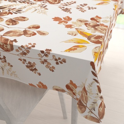 Biante bavlna obdélníkový ubrus Sandra SA-530 Hnědý eukalyptus na bílém 100x140 cm