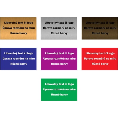Gravírovaná cedule s vlastním textem či logem A2-A8 (7 barev) Velikost desky A2-A8: – Zboží Dáma