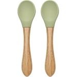 Lorelli Силиконови лъжички с бамбук Lorelli - Natural, 2 броя, Fresh Green (10230680004) - ozone