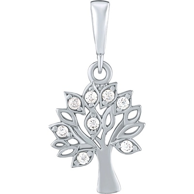SILVEGO Přívěsek strom Arboria z bílého zlata s Briliance Zirconia PRGPAK0026PGW