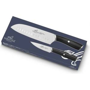 LION SABATIER Комплект ножове PYXIS INOX, с нож Сантоку, комплект от 2 бр. , неръждаеми нитове, Lion Sabatier (LS794280)