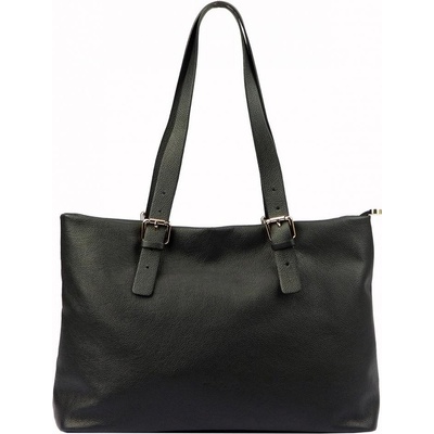 Pierre Cardin kožená veľká dámska kabelka cez rameno čierna