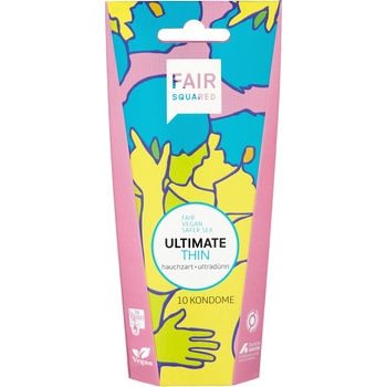 Image 1 of Fair Squared Ultimate Thin Fair Trade Vegan Condoms 10 pack