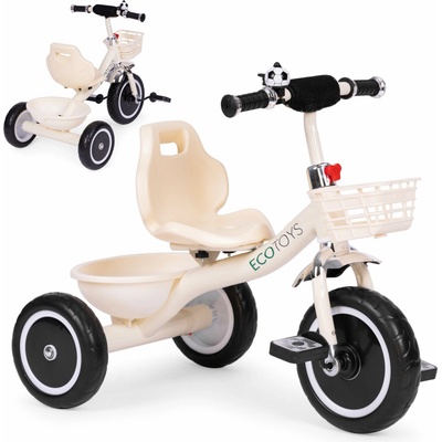 Ecotoys protiskluzové úchyty zvonek košík béžová