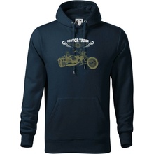 Moto trike mikina pánska Cape s kapucňou tmavomodrá