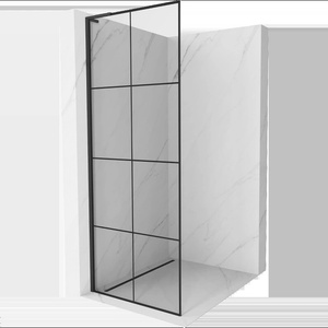 Mexen Kioto L стена за душ Walk-in 90 x 200 cm, черна решетка, черна - 800-090-103-70-77 (800-090-103-70-77)