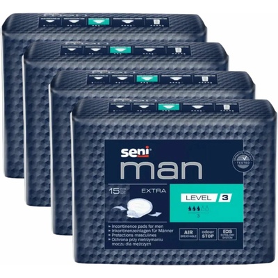 Seni Man Extra Level 3 mužské inkontinenčné vložky 4 x 15 ks