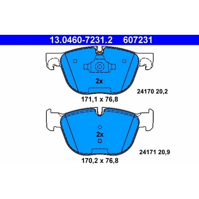 ATE 607231 Súprava brzdových doštičiek 13.0460-7231.2