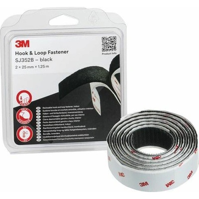 3M Samolepiace suchý zips 25 mm x 1,25 m čierna SJ3526 + SJ3527