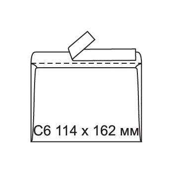 Image 1 of Плик за писма, C6, 114 x 162 mm, хартиен, със самозалепваща лента, бял, 25 броя
