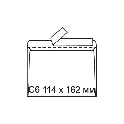 Плик за писма, C6, 114 x 162 mm, хартиен, със самозалепваща лента, бял, 25 броя