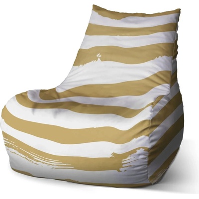Sablio sedací vak Bean Zlaté pruhy 100 x 90 x 45 cm