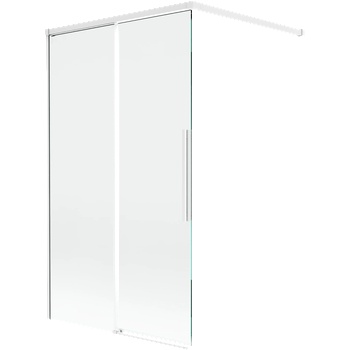 Mexen Rox 2-крилен плъзгащ се параван за баня 100 x 150 см, прозрачен, бял - 8C9-100-003-20-00 (8C9-100-003-20-00)