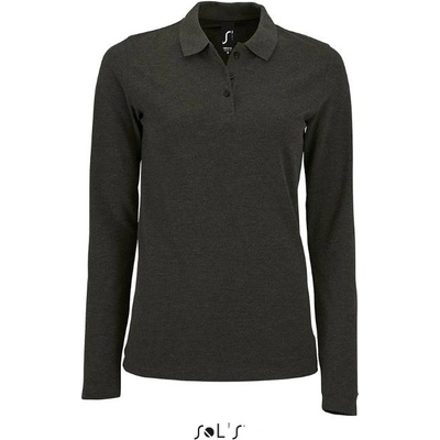 SOL'S PERFECT LSL / Дамска поло риза с дълъг ръкав - тъмносив меланж L (252083r6403)