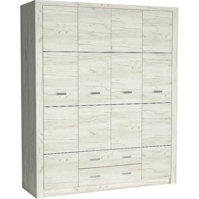 Jarstol Четирикрилен гардероб с чемеджета indianapolis i-18 бял крафт