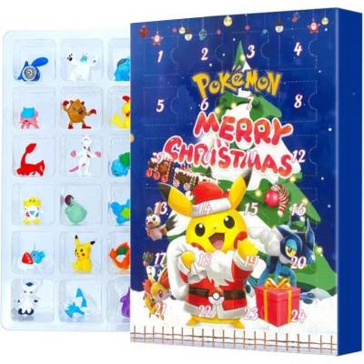 Adventní kalendář s figurkami Pokémon Barva: Modrá/Pikachu