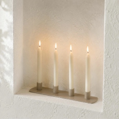 Boltze Kovový adventní svícen béžový Pleyra