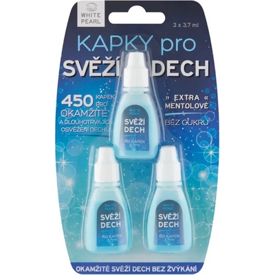 White Pearl Fresh Breath Drops ústní kapky pro svěží dech 3 x 3,7 ml