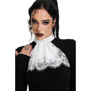 KILLSTAR вратовръзка пластрон killstar - ivory - бяла - ksra015576