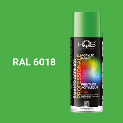 HQS akrylová farba v spreji 400 ml RAL 6018 lesklá
