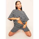 Missy Empire Тениска Missy Empire Missy Print Branded Oversized T-Shirt - Black