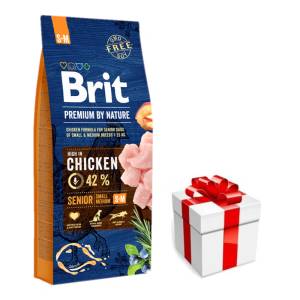 Brit Premium By Nature Senior S+M 15кг + безплатна изненада за кучето