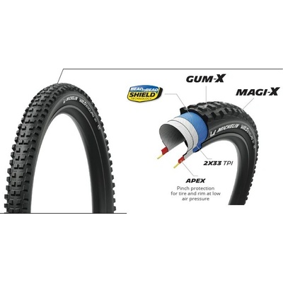 MICHELIN WILD ENDURO MH 27.5x2.50 PERFORMANCE LINE KEVLAR GUM-X/MAGI-X TS TLR (822348) Uni