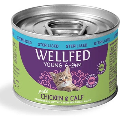 PETINTEREST Wellfed Young Sterilised Chicken and Calf консерва за млади кастрирани котки 200gr
