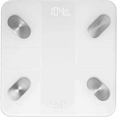 Adler Кантар Adler AD 8186, SMART Tuya, До 180 кг, LED дисплей, 3 x ААА, Бял