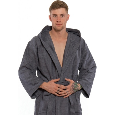 Interkontakt pánský župan s kapucí dark grey – Zboží Dáma