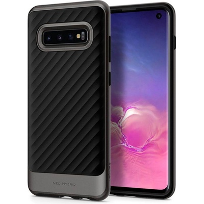 Spigen Neo Hybrid Case - хибриден кейс с висока степен на защита за Samsung Galaxy S10 (тъмносив)