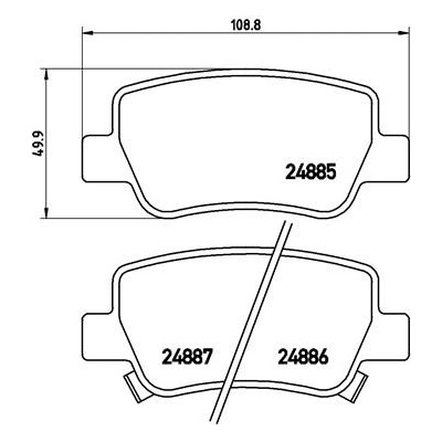 BREMBO Sada brzdových platničiek kotúčovej brzdy P83112