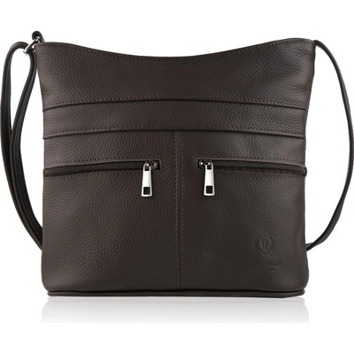 Paolo Peruzzi dámská kožená crossbody taška hnědá