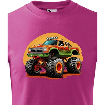 Dětské triko Monster truck Purpurová Canvas Dětské tričko Bezvatriko.cz 2771