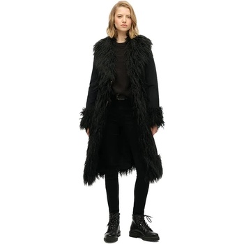 SUPERDRY Палто Superdry Long Afghan coat - Black (Black)