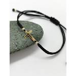  Златен кръст с черен конец за мъж - kathrynbracelets - 137,49 лв
