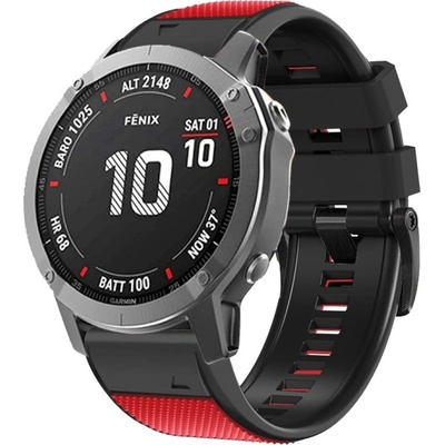 VSECHNONAMOBIL ROUGH Řemínek pro Garmin Fenix 7 Pro / 7 Pro Solar / 7 Pro Sapphire černý-červený 63119