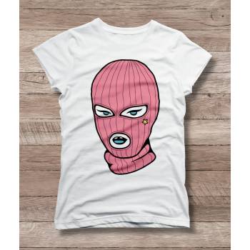 Мъжка тениска 'Розова маска' - бял, l