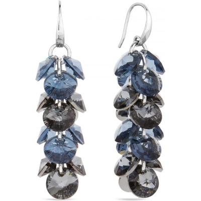 Spark modrošedé se Swarovski Elements Frou Frou KWD6428DBSN Denim Blue+Silver Night